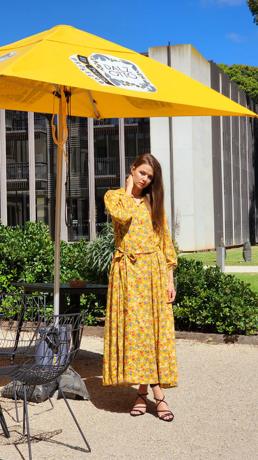 Ditsy Mustard Dress