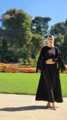 Black Floral Bloom Abaya