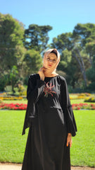 Black Floral Bloom Abaya