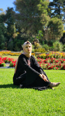 Black Floral Bloom Abaya