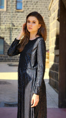 Midnight Black Sequin Party Dress