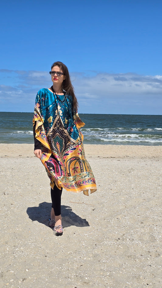 Seaside Muse Silk Kaftan