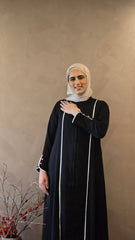 Black Veil Open Zip Abaya