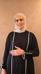 Black Veil Open Zip Abaya