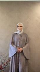 Light Purple Free Size Flowy Abaya