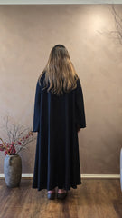 Black Free Size Flowy Abaya