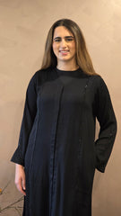 Midnight Shimmer Lace Abaya