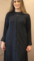 Midnight Shimmer Lace Abaya