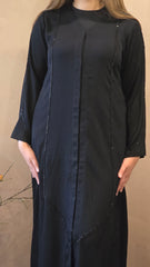 Midnight Shimmer Lace Abaya