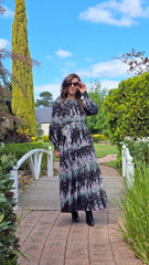 Noir Bloom Maxi Dress