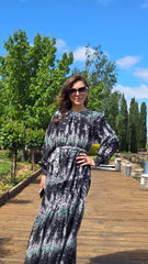 Noir Bloom Maxi Dress