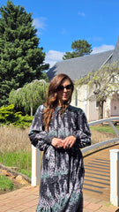 Noir Bloom Maxi Dress