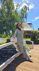 Sage Bloom Maxi Dress