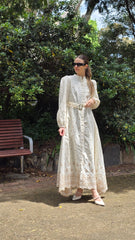 Threaded Bloom Brown Embroidered Dress