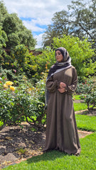 Classic Moss Abaya With Elastic Cuffs