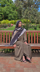 Classic Moss Abaya With Elastic Cuffs