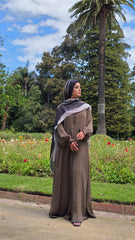Classic Moss Abaya With Elastic Cuffs