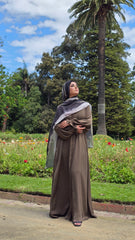 Classic Moss Abaya With Elastic Cuffs