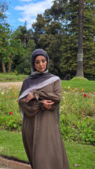 Classic Moss Abaya With Elastic Cuffs