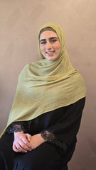 Sage Green Dirty Wrinkled Rayon Hijab