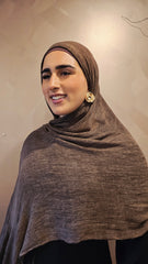 Dark Wood Dirty Rayon Wrinkled Hijab