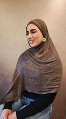 Dark Wood Dirty Rayon Wrinkled Hijab