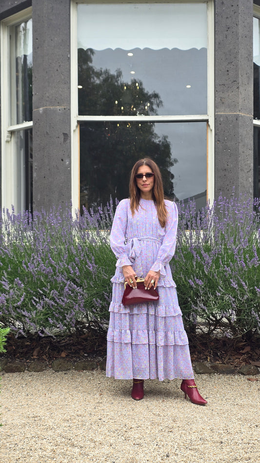 Lavender Drift Tiered Cascade Dress