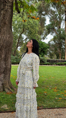 Lemon Gleam Tiered Cascade Dress