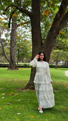 Lemon Gleam Tiered Cascade Dress