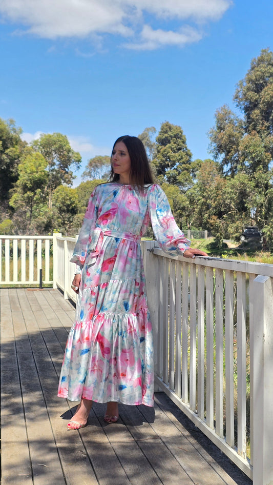 Watercolour Canvas Maxi Dress