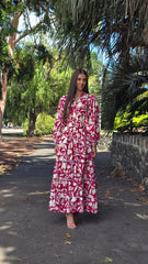 Fuchsia Bloom Reverie Lace Tiered Dress