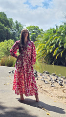 Fuchsia Bloom Reverie Lace Tiered Dress