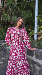 Fuchsia Bloom Reverie Lace Tiered Dress