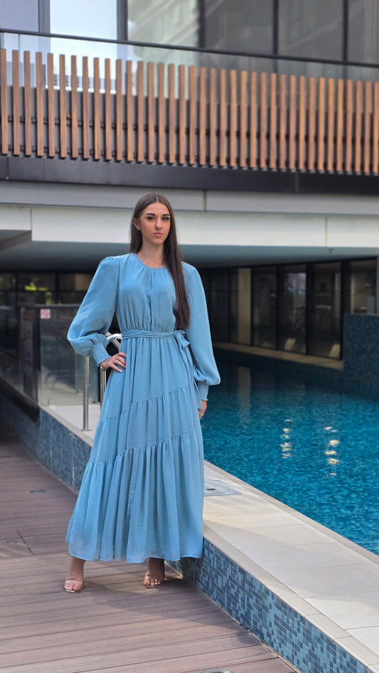 Dusty Blue Tiered Maxi - Classic Edition