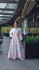 Pastel Canvas Lace Tiered Dress