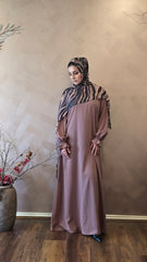 Smoke Cocoa Closed Abaya