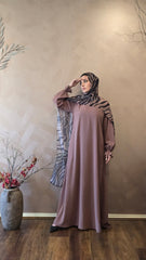 Smoke Cocoa Closed Abaya