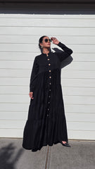 Black Cascade Abaya