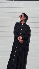 Black Cascade Abaya