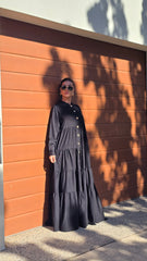 Black Cascade Abaya