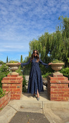 Midnight Navy Regency Lace Dress