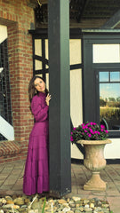 Wine Bloom Lace Tiered Dress