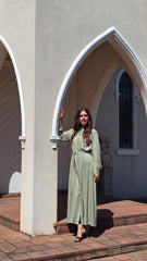The Aurelia Mint Linen Dress