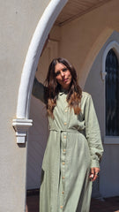 The Aurelia Mint Linen Dress