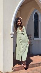 The Aurelia Mint Linen Dress