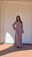 Dusty Mauve Grace Pleated Abaya