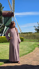 Dusty Mauve Grace Pleated Abaya