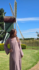 Dusty Mauve Grace Pleated Abaya