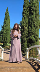 Dusty Mauve Grace Pleated Abaya