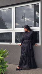 Midnight Grace Tiered Dress